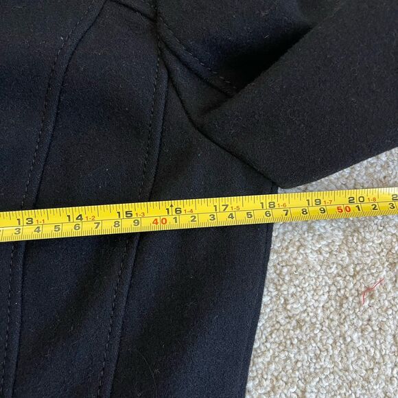 Kenneth Cole Reaction Wool Blend Black Long Pea Coat Women's 2 Preppy Old Money - Picture 13 of 16